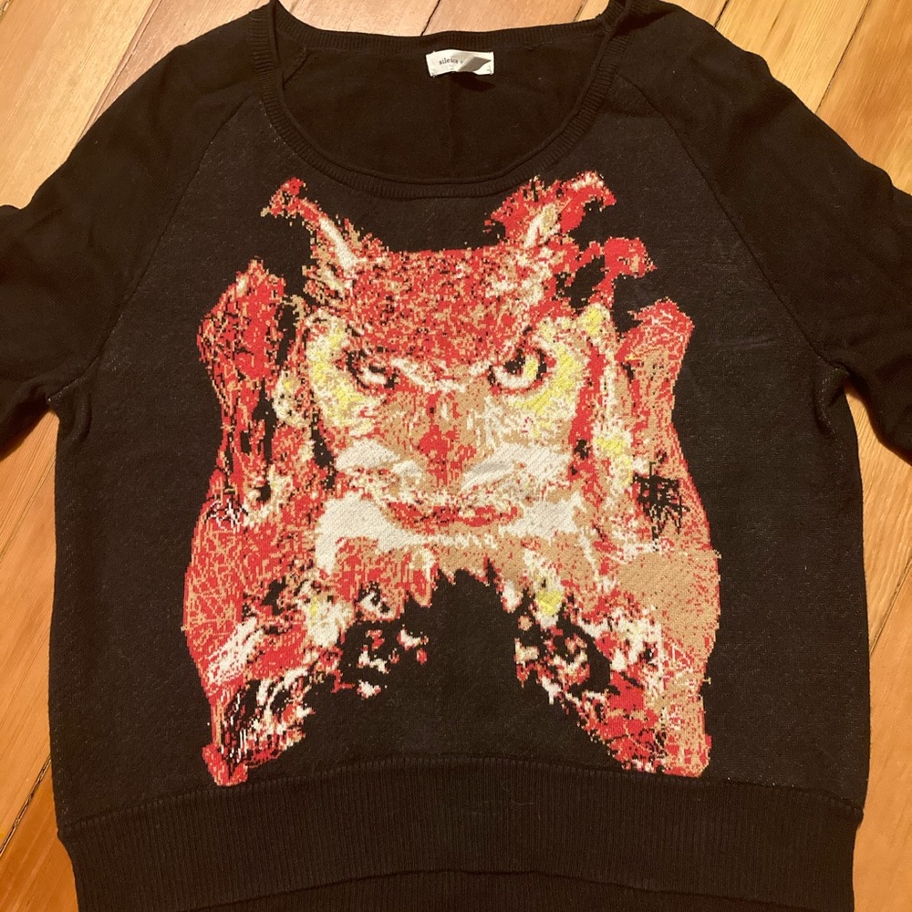 NWOT Silence and noise Anthropologie Owl Sweater